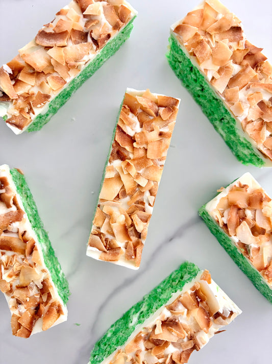 Pandan Coconut Rice Krispie Treat Box